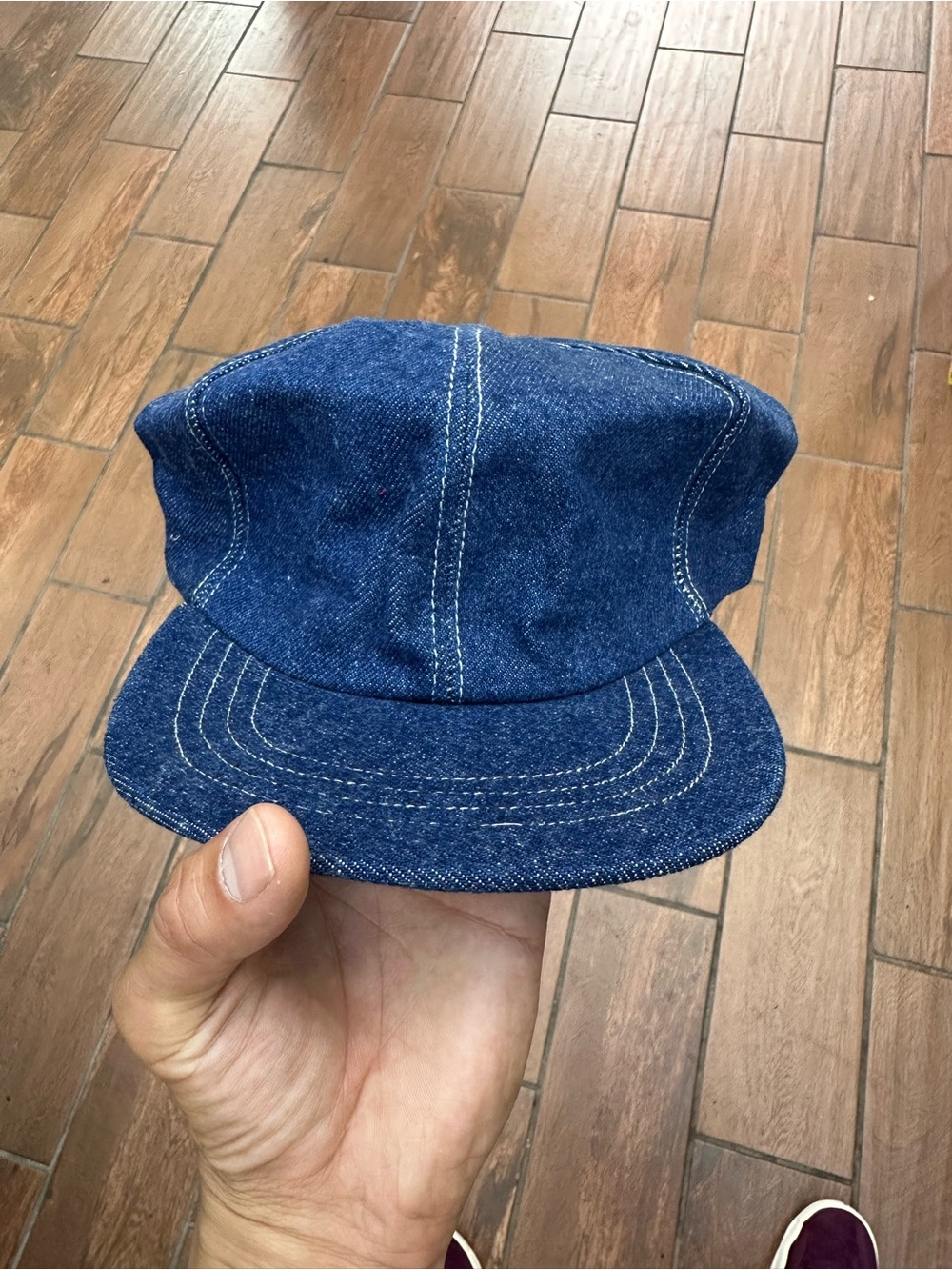 Denim Blue Unbranded Cotton Workwear Cap